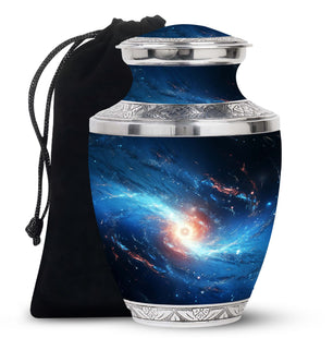 The Galaxy's Luminous Swirl - Galaxy Urn Teardrop, Heart Shape Urn