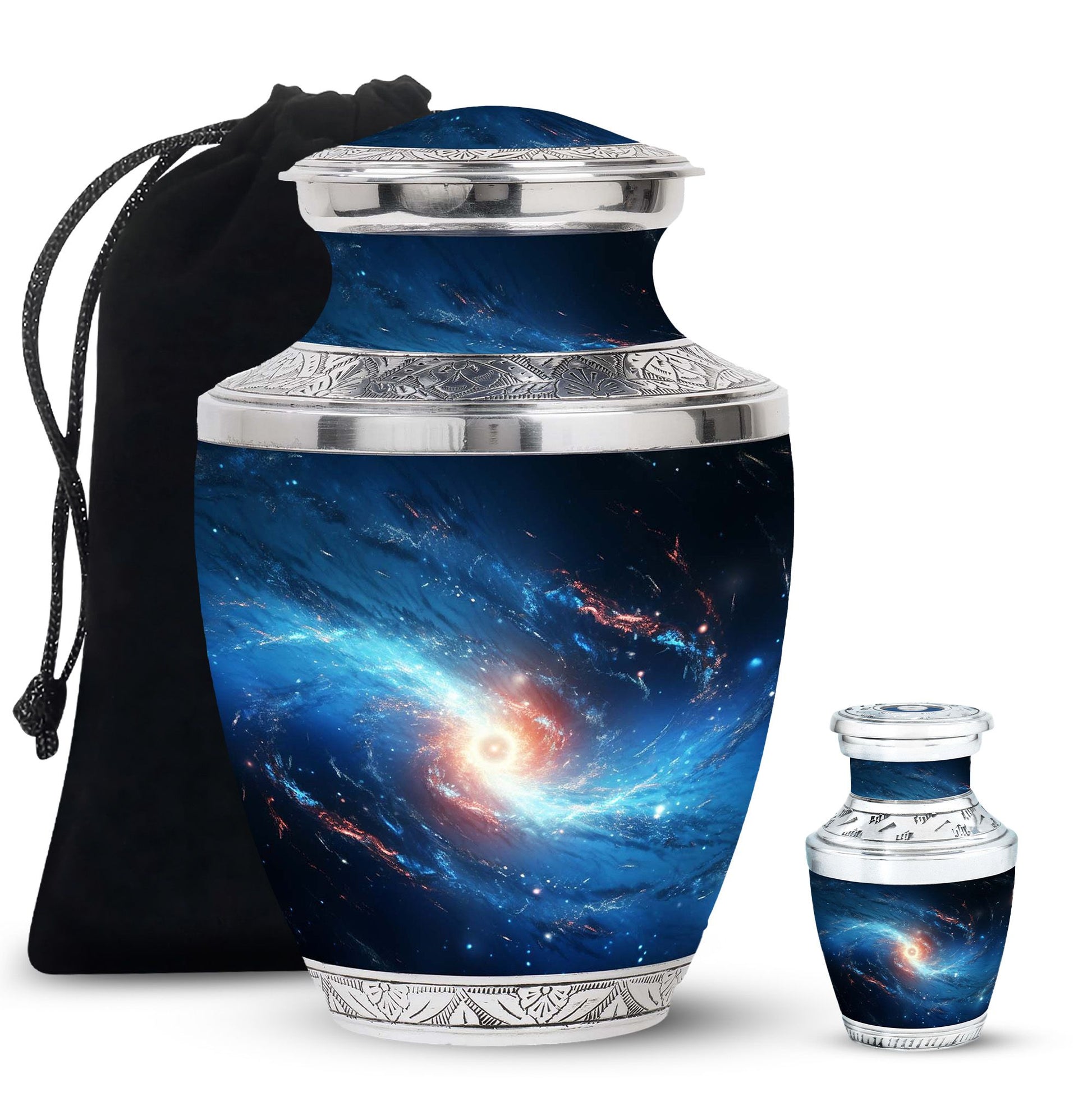 The Galaxy's Luminous Swirl - Galaxy Urn Teardrop, Heart Shape Urn
