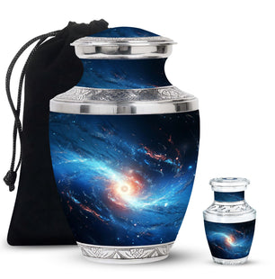 The Galaxy's Luminous Swirl - Galaxy Urn Teardrop, Heart Shape Urn