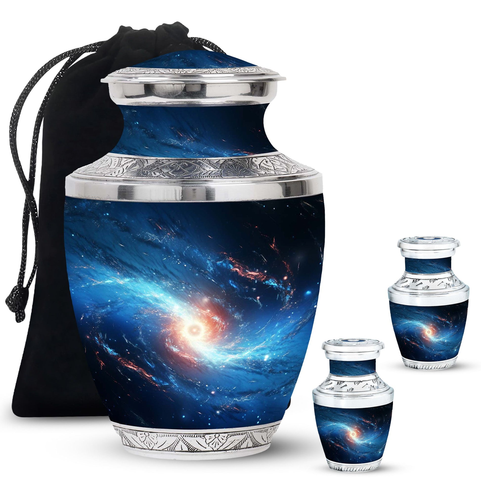The Galaxy's Luminous Swirl - Galaxy Urn Teardrop, Heart Shape Urn