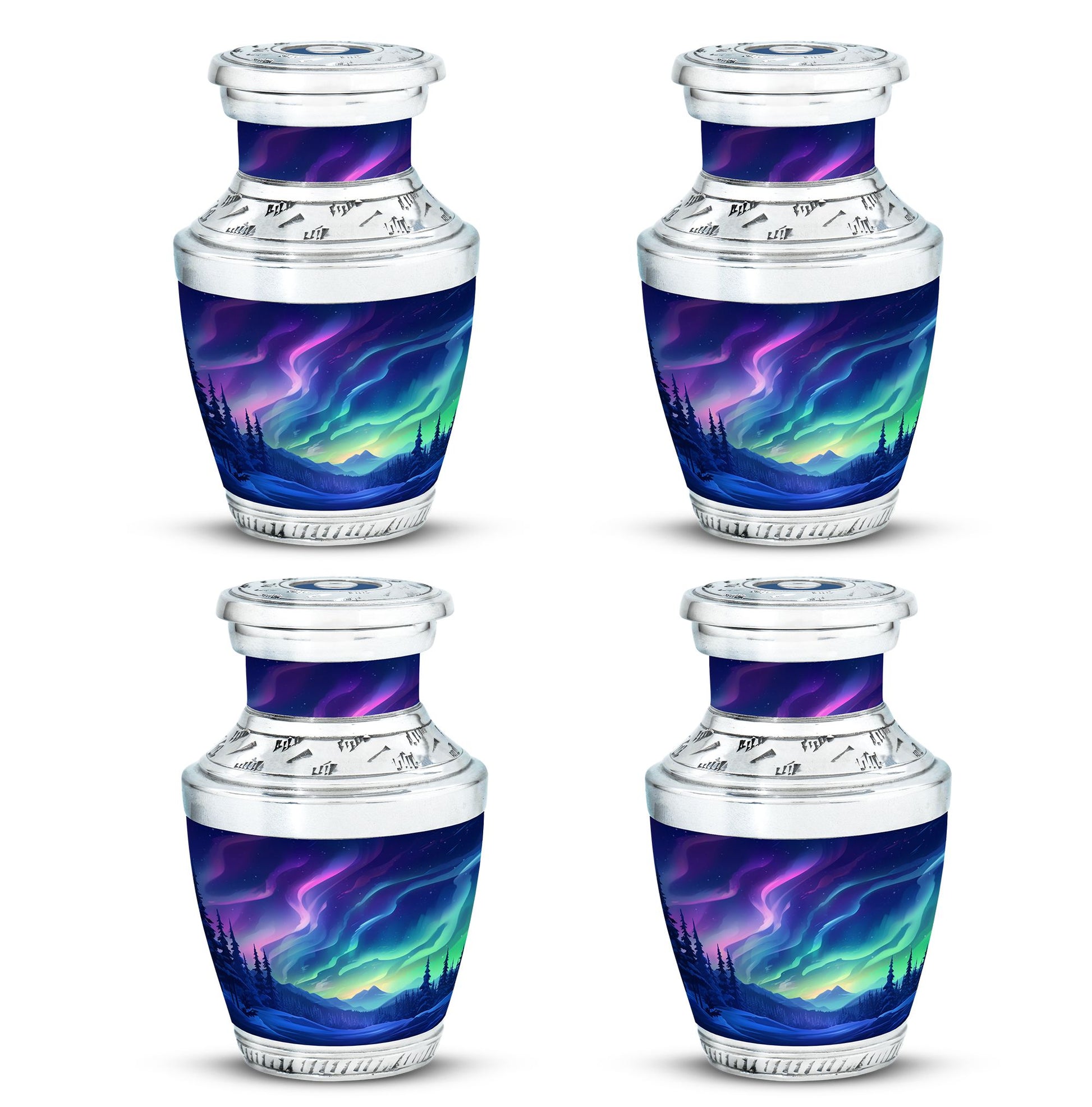 Aurora Borealis - Northern Lights Teardrop, Heart Shape Urn
