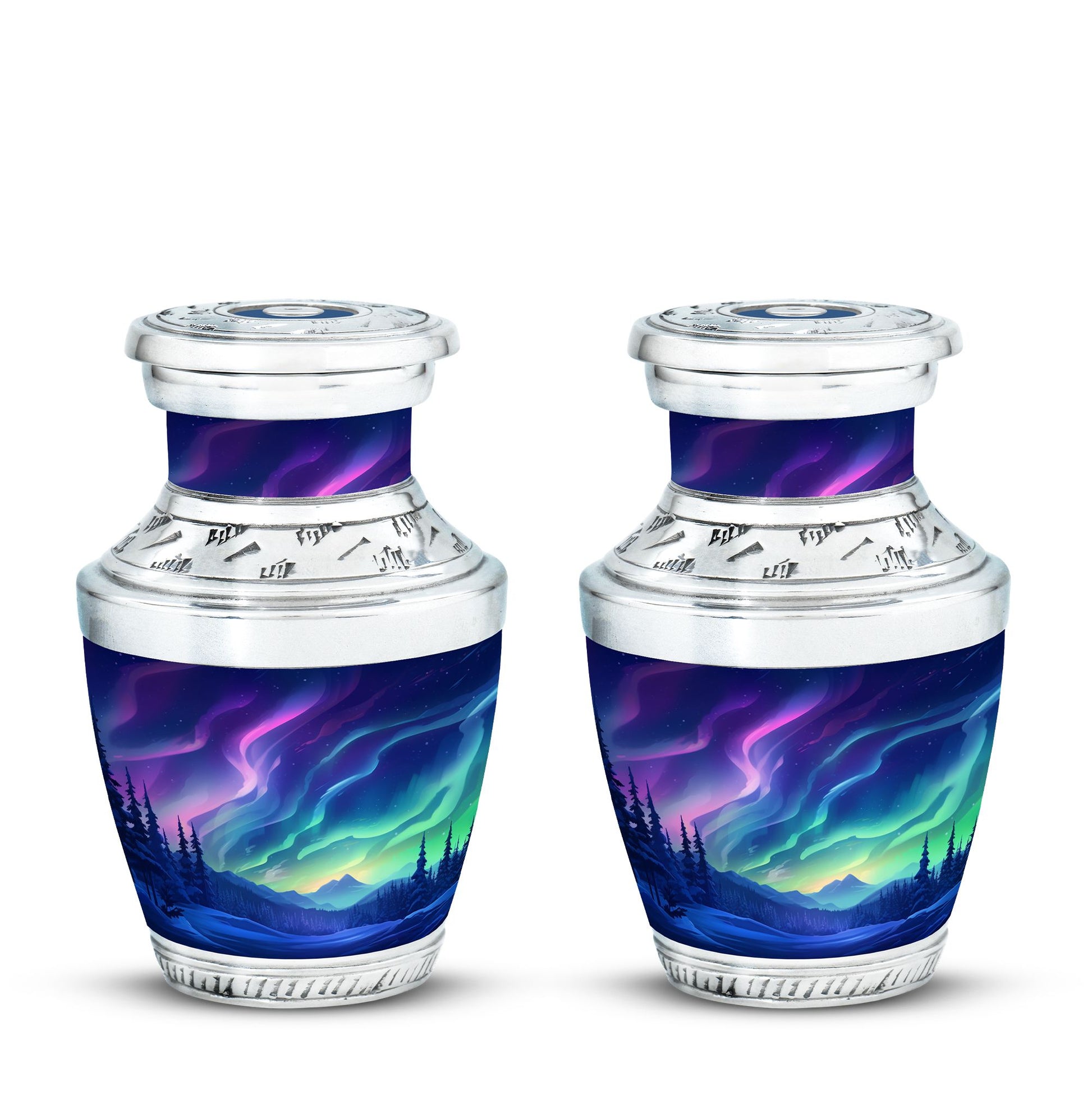 Aurora Borealis - Northern Lights Teardrop, Heart Shape Urn