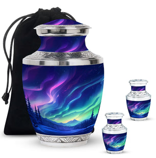 Aurora Borealis - Northern Lights Teardrop, Heart Shape Urn