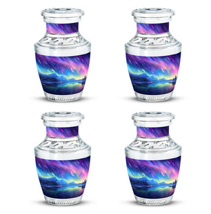 Mountain - Northern Lights Teardrop, Heart Cremation Urn
