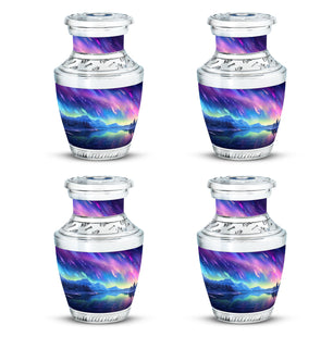 Mountain - Northern Lights Teardrop, Heart Cremation Urn