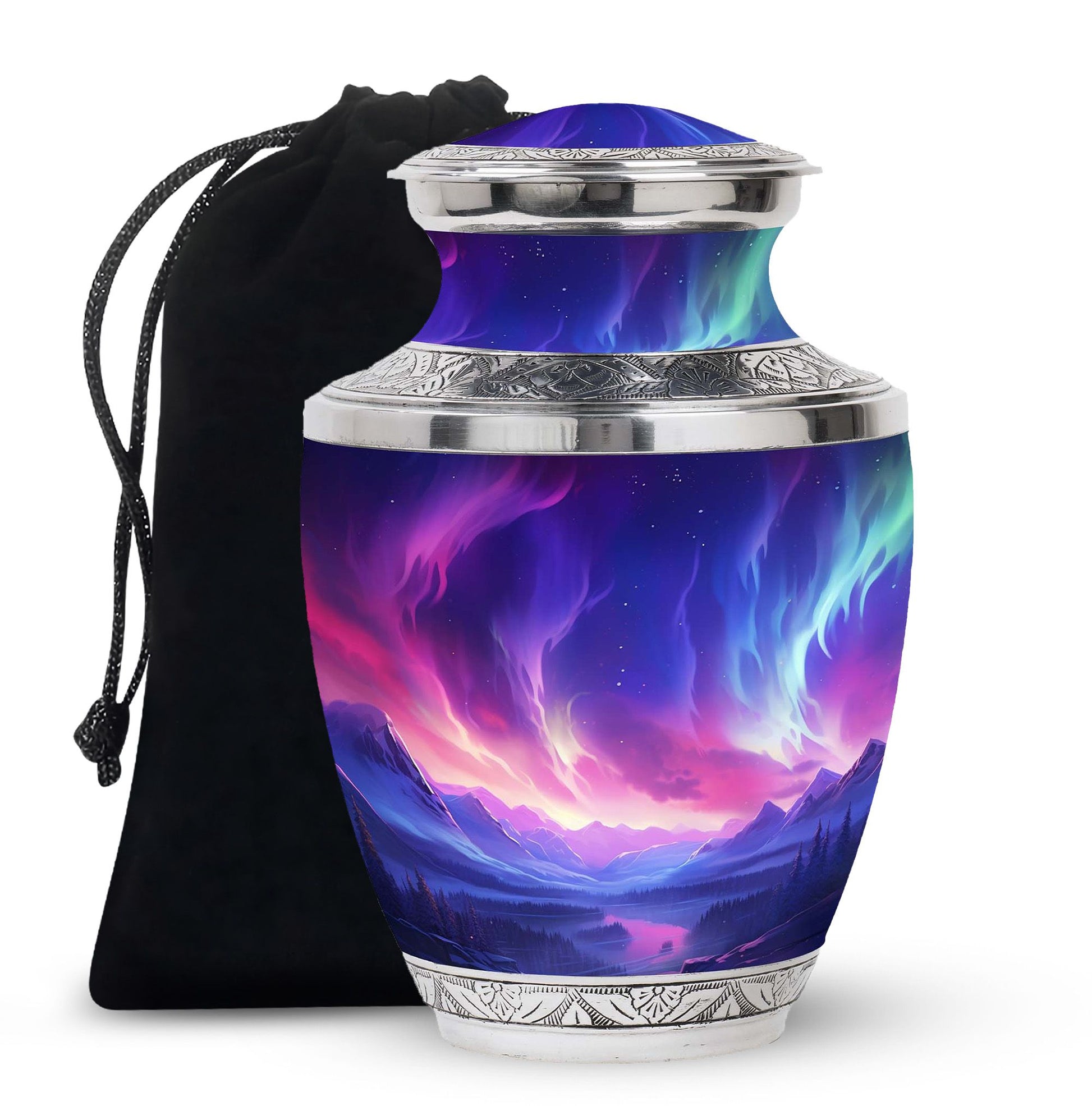 Twilight Northern Lights - Northern Lights Teardrop, Heart Urn