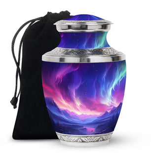 Twilight Northern Lights - Northern Lights Teardrop, Heart Urn