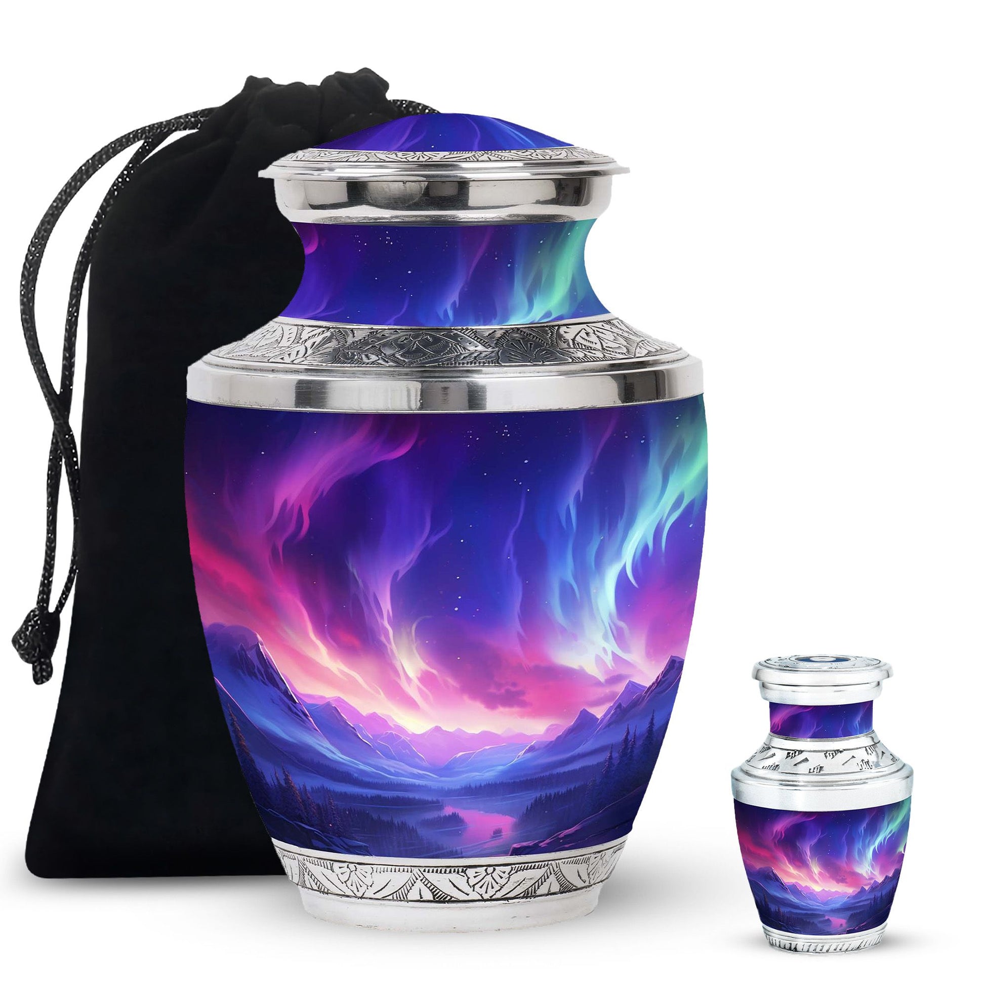 Twilight Northern Lights - Northern Lights Teardrop, Heart Urn