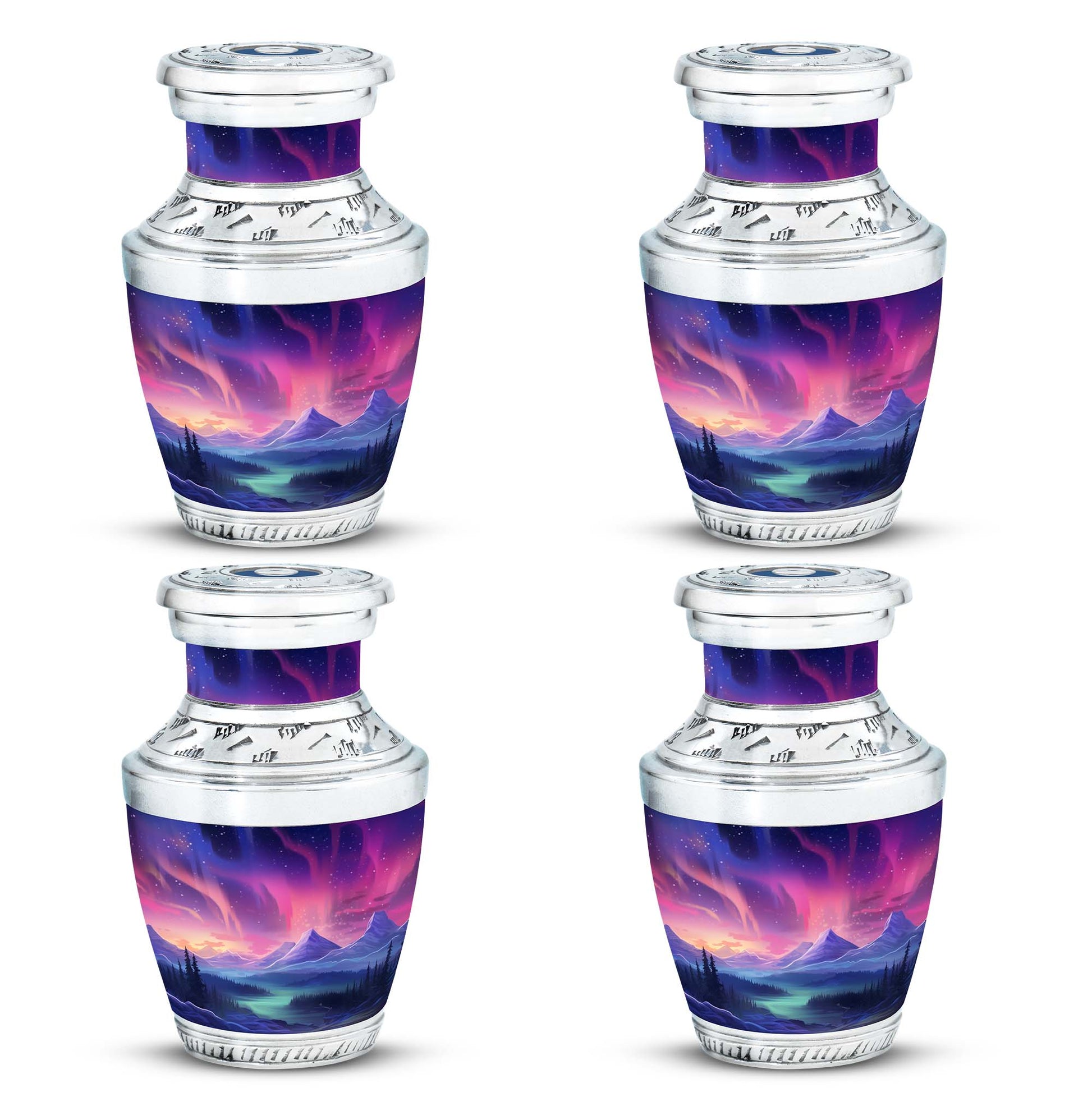 Evening Skies - Northern Light Teardrop, Heart Cremation Urn For Ashes