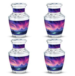 Evening Skies - Northern Light Teardrop, Heart Cremation Urn For Ashes