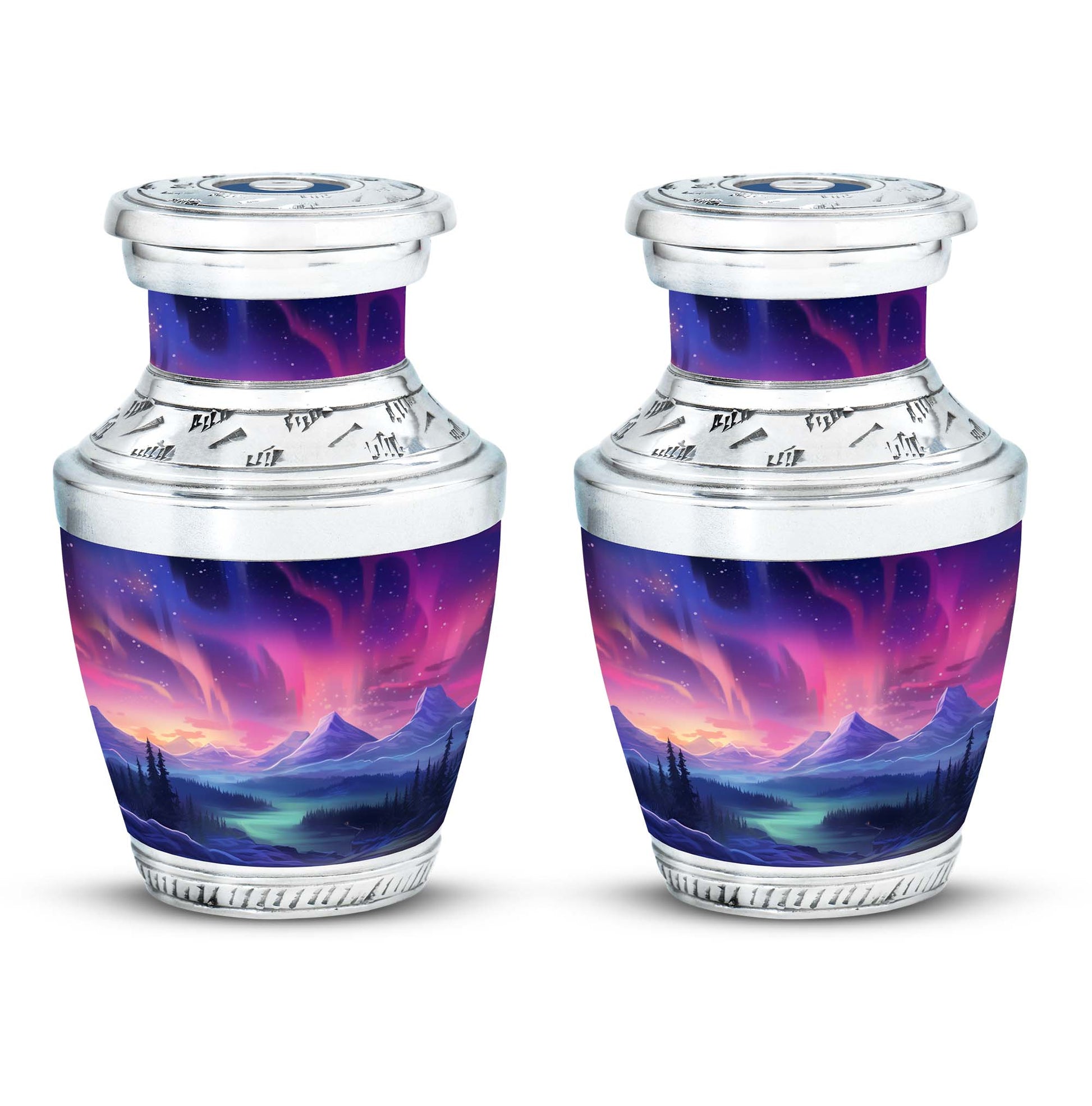 Evening Skies - Northern Light Teardrop, Heart Cremation Urn For Ashes