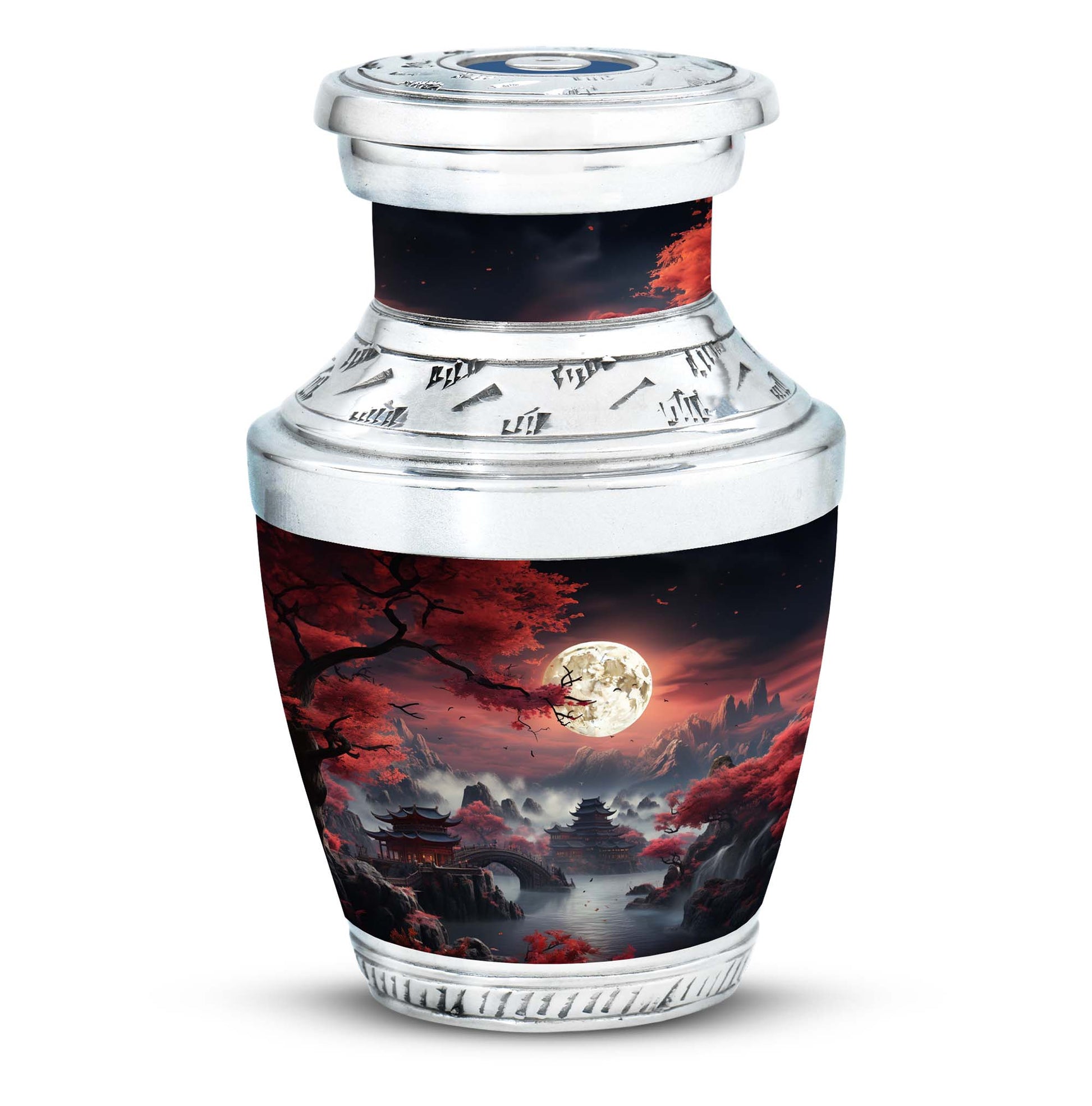 Moonlit Sakura - Moon Urn Large Teardrop, Heart Urn For Ashes