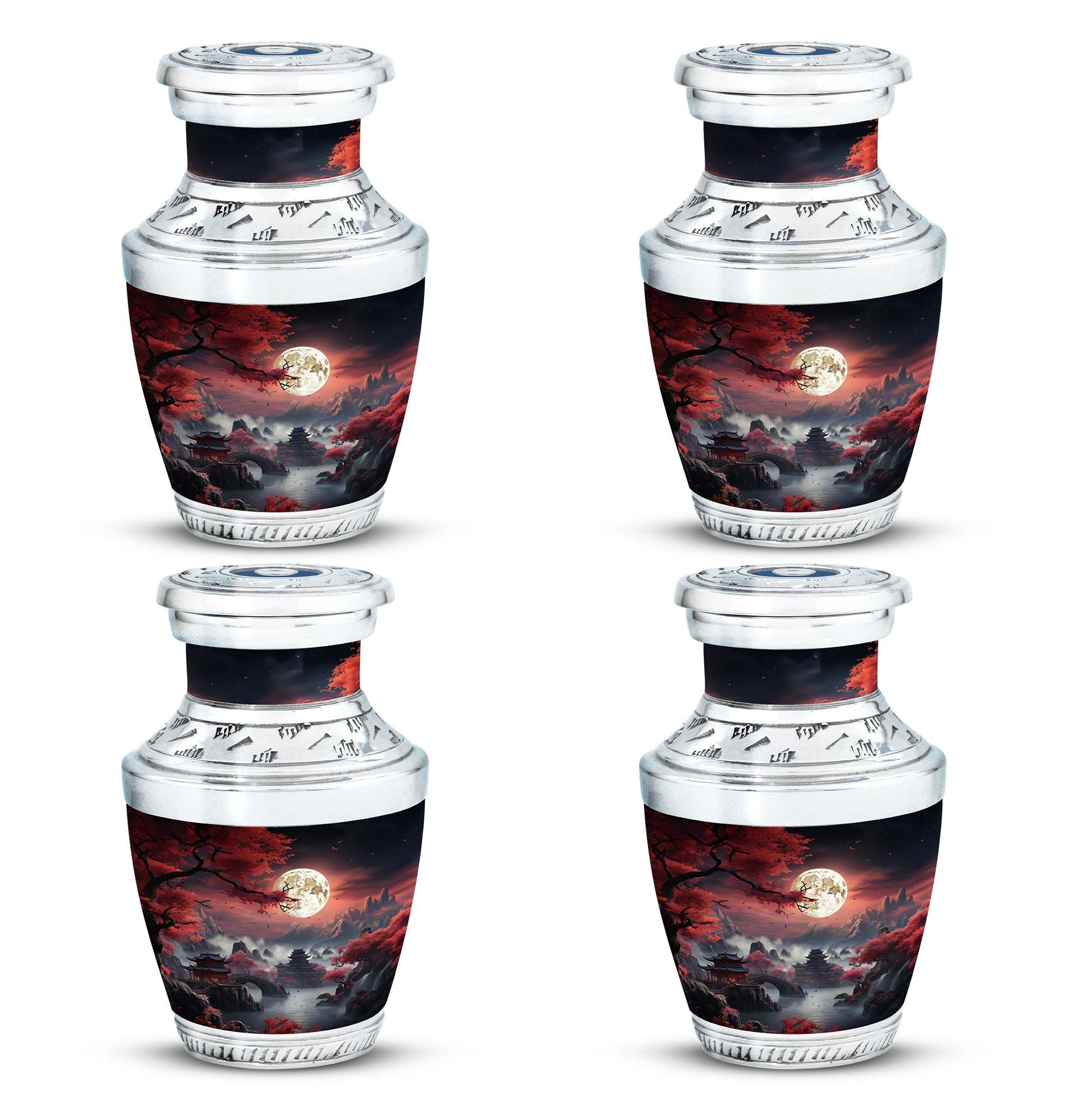 Moonlit Sakura - Moon Urn Large Teardrop, Heart Urn For Ashes