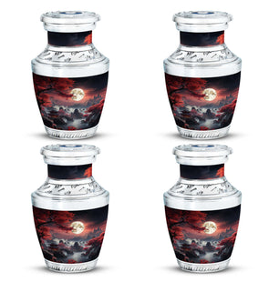 Moonlit Sakura - Moon Urn Large Teardrop, Heart Urn For Ashes
