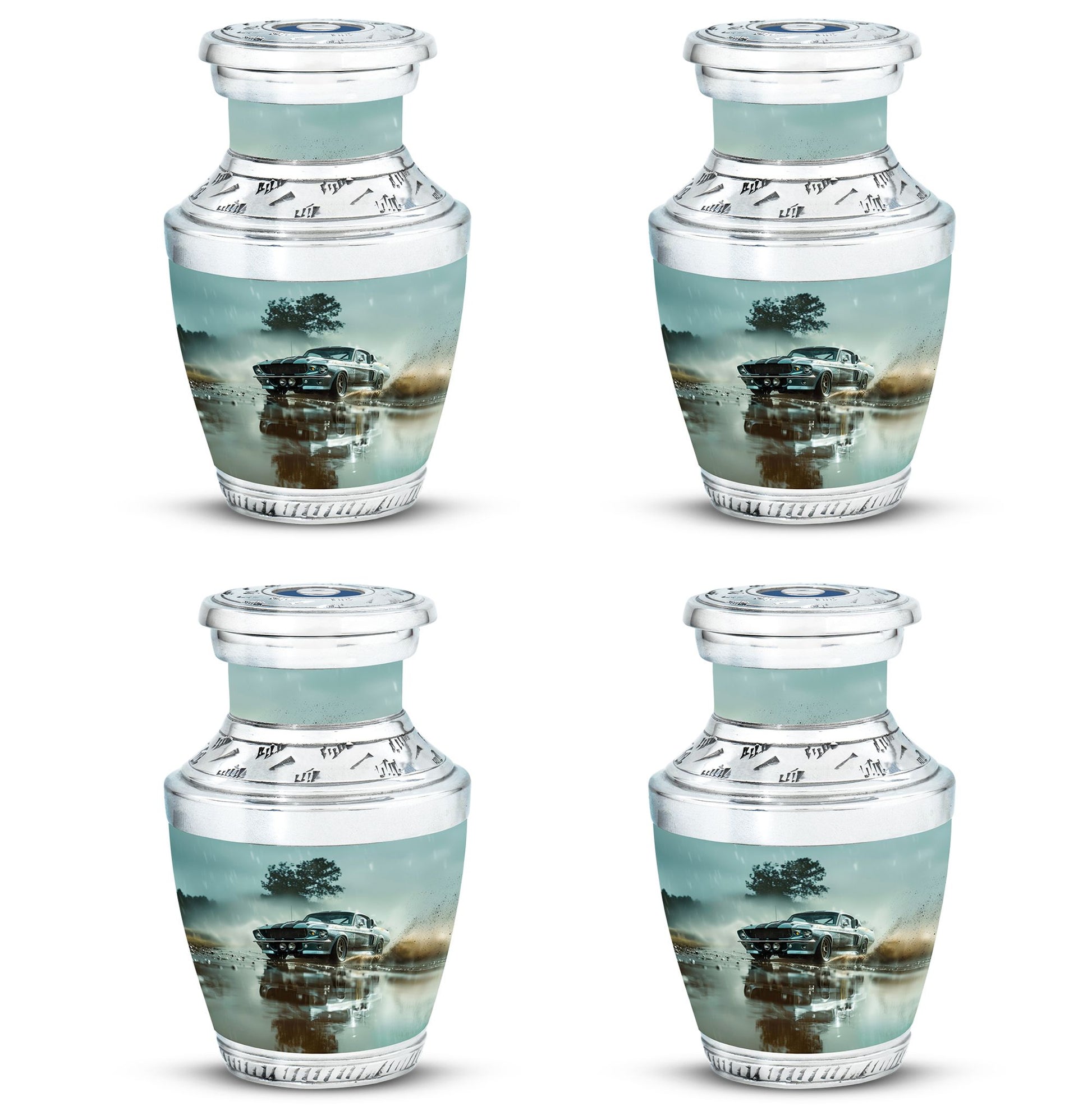 Classic Muscle In The Rain - Car Urn Teardrop, Heart Cremation Urn