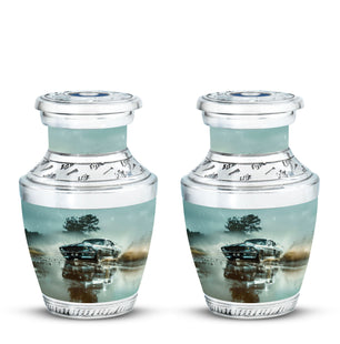 Classic Muscle In The Rain - Car Urn Teardrop, Heart Cremation Urn
