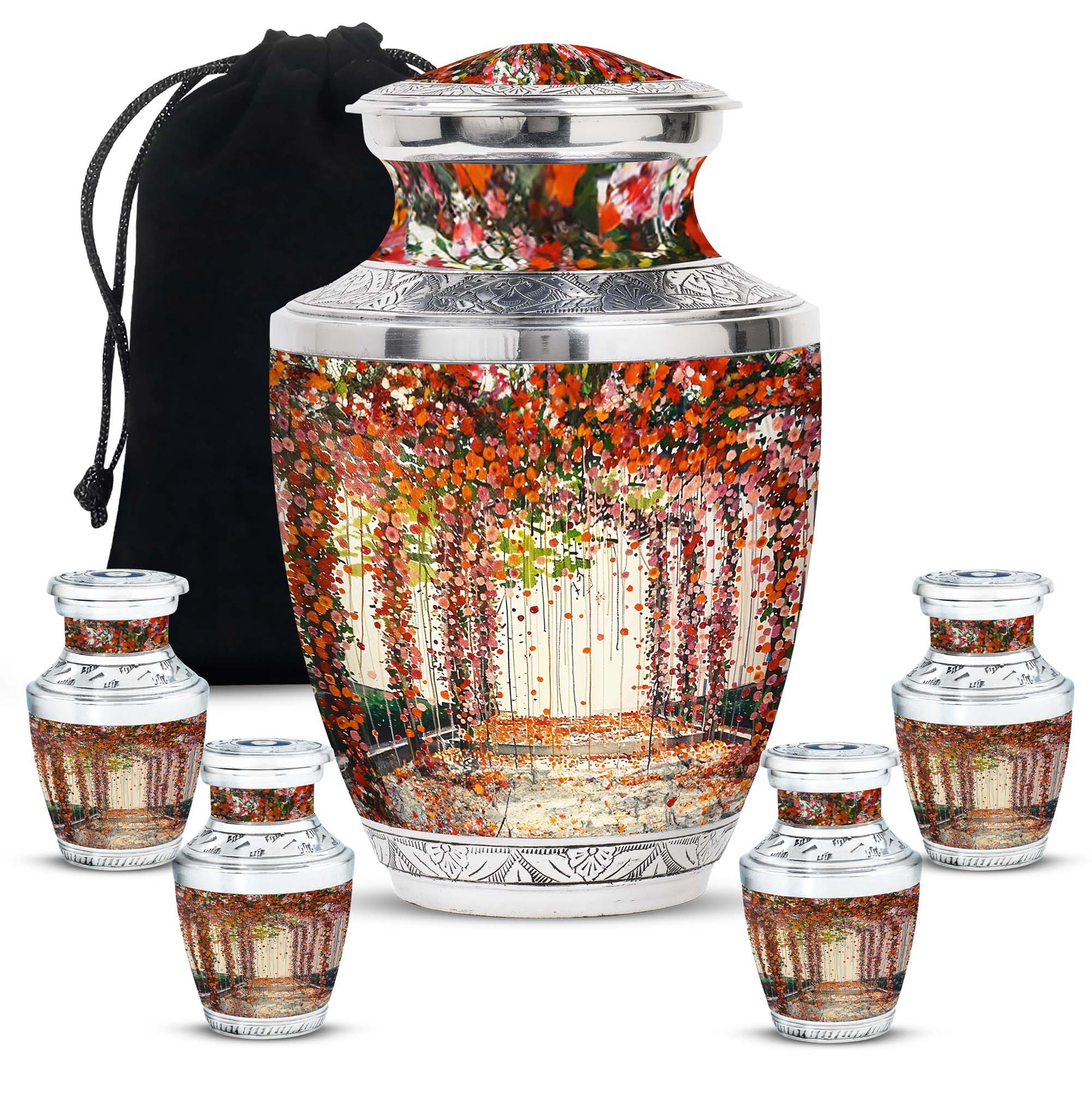 Flowers Small Ashes Urn Funeral, Ashes Memorial Urn