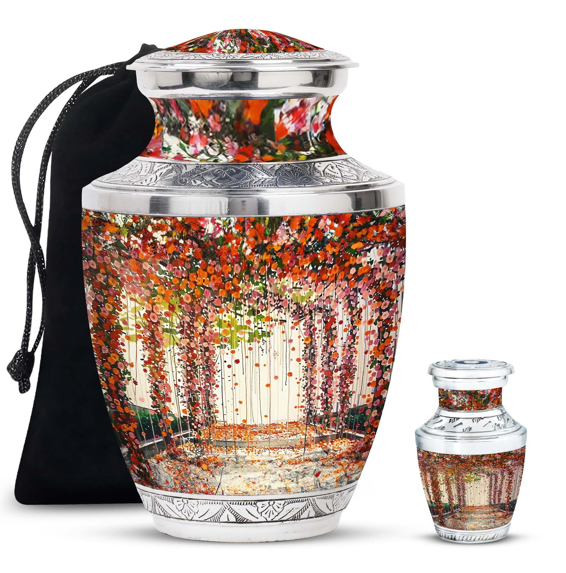 Flowers Small Ashes Urn Funeral, Ashes Memorial Urn