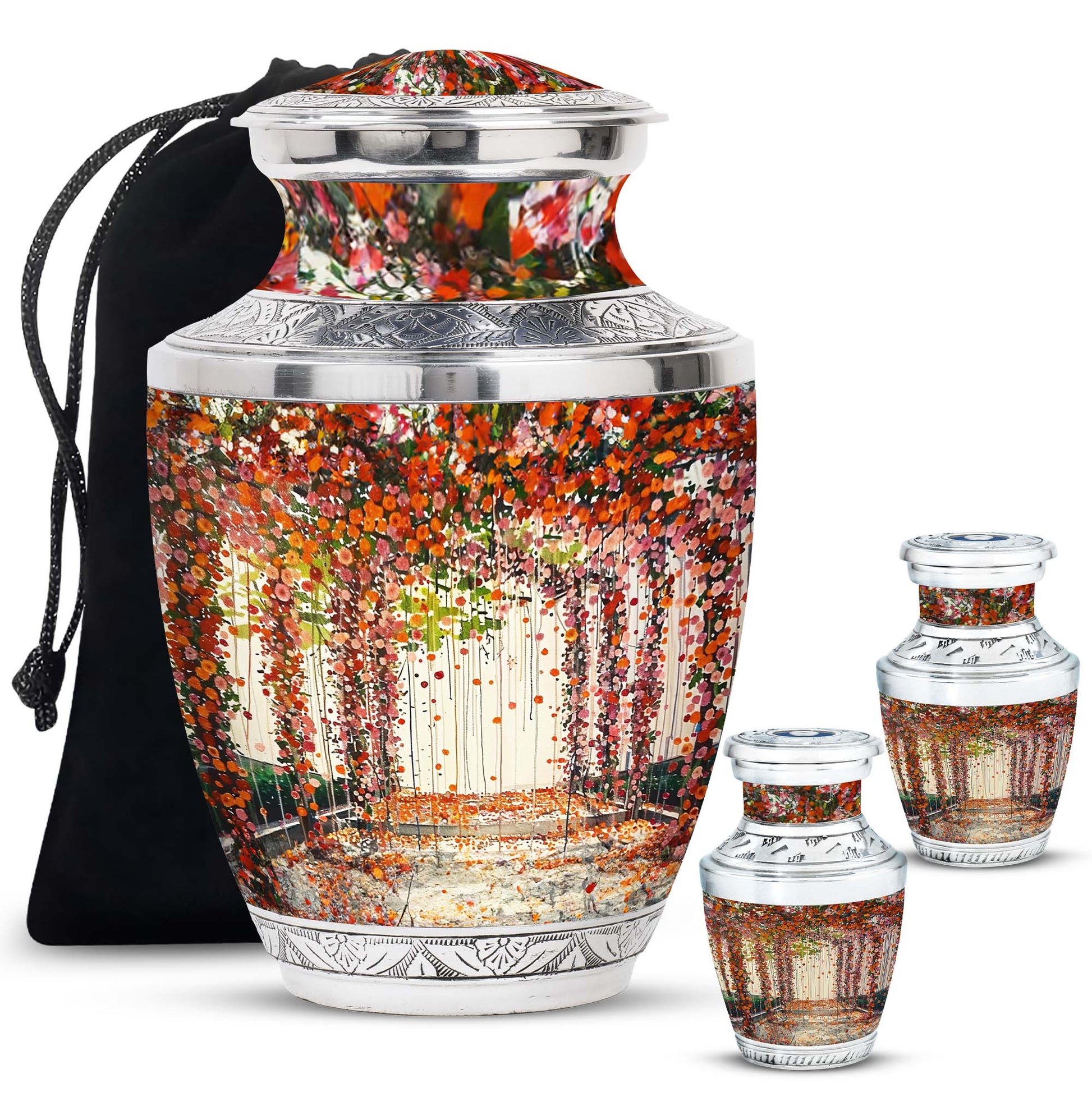 Flowers Small Ashes Urn Funeral, Ashes Memorial Urn