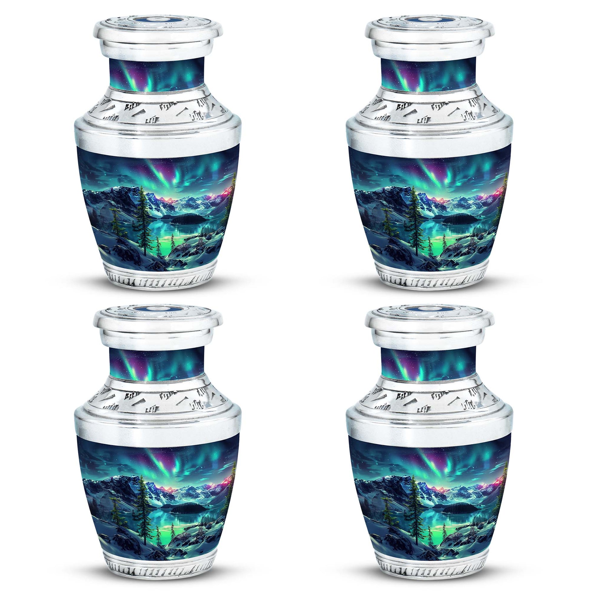 Aurora Borealis Little Urns Large Funeral, Ashes Urn For Ashes
