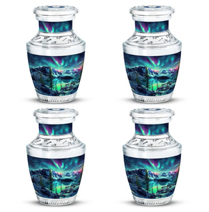 Aurora Borealis Little Urns Large Funeral, Ashes Urn For Ashes