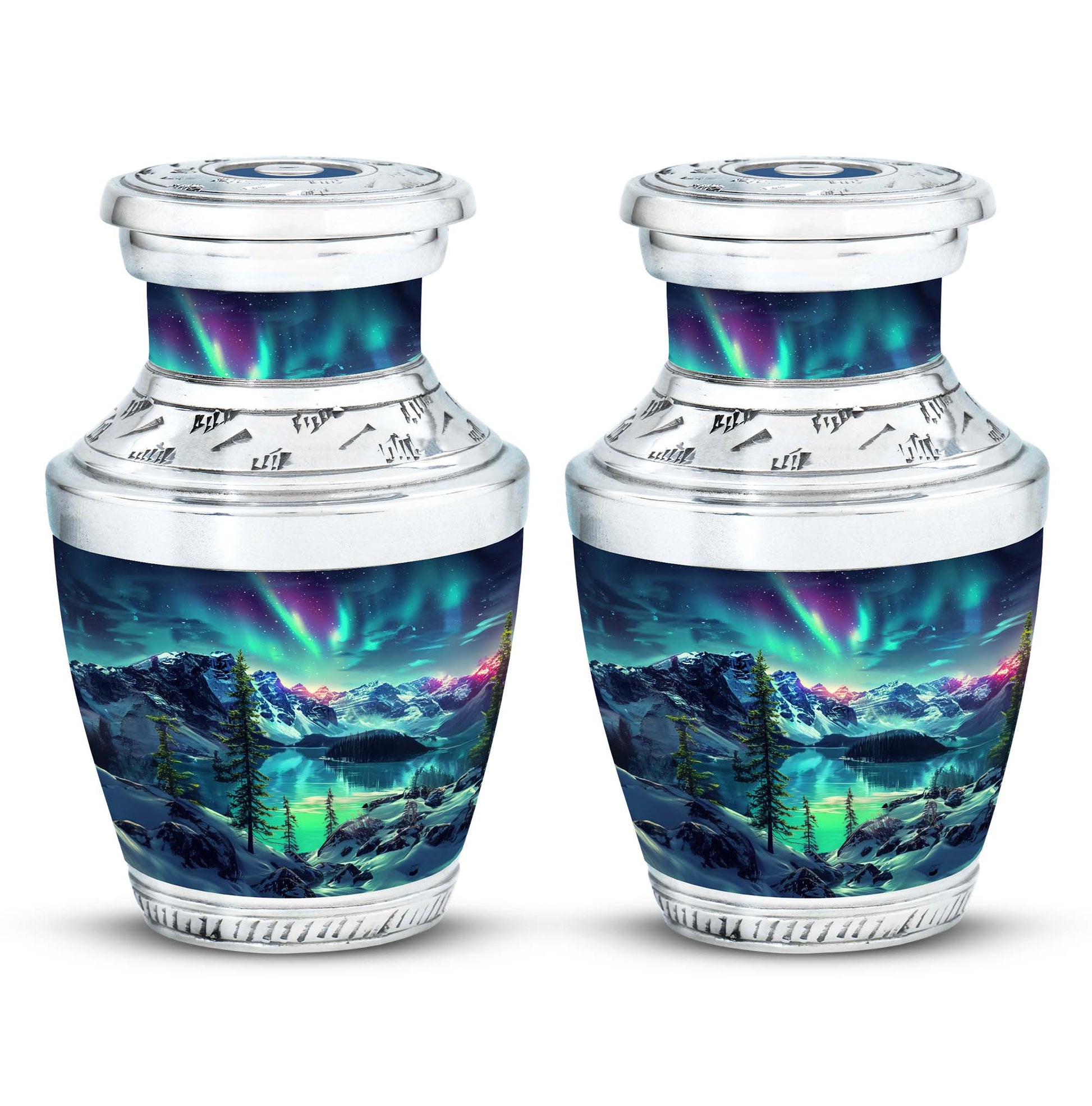 Aurora Borealis Little Urns Large Funeral, Ashes Urn For Ashes
