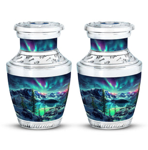 Aurora Borealis Little Urns Large Funeral, Ashes Urn For Ashes