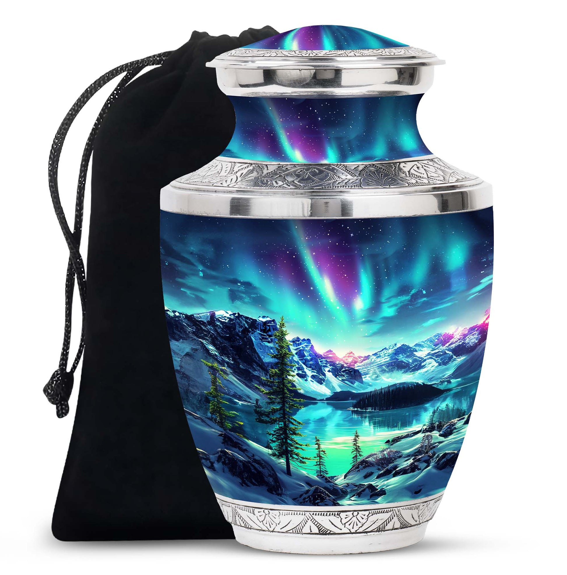 Aurora Borealis Little Urns Large Funeral, Ashes Urn For Ashes
