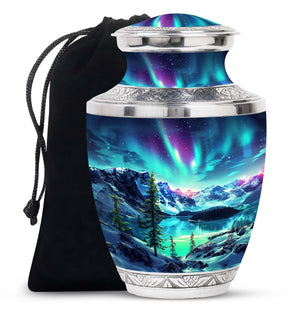Aurora Borealis Little Urns Large Funeral, Ashes Urn For Ashes
