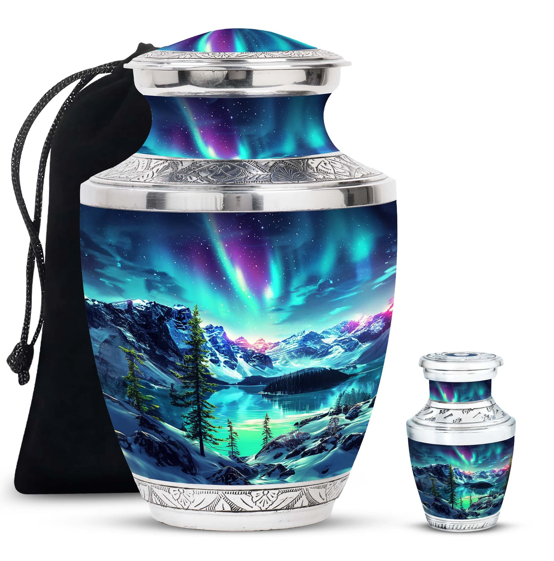 Aurora Borealis Little Urns Large Funeral, Ashes Urn For Ashes