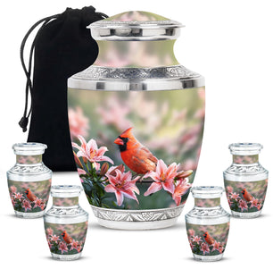 Cardinal Bird Urn For Ashes Mother Funeral, Ashes Cremation Urn