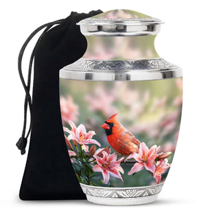 Cardinal Bird Urn For Ashes Mother Funeral, Ashes Cremation Urn