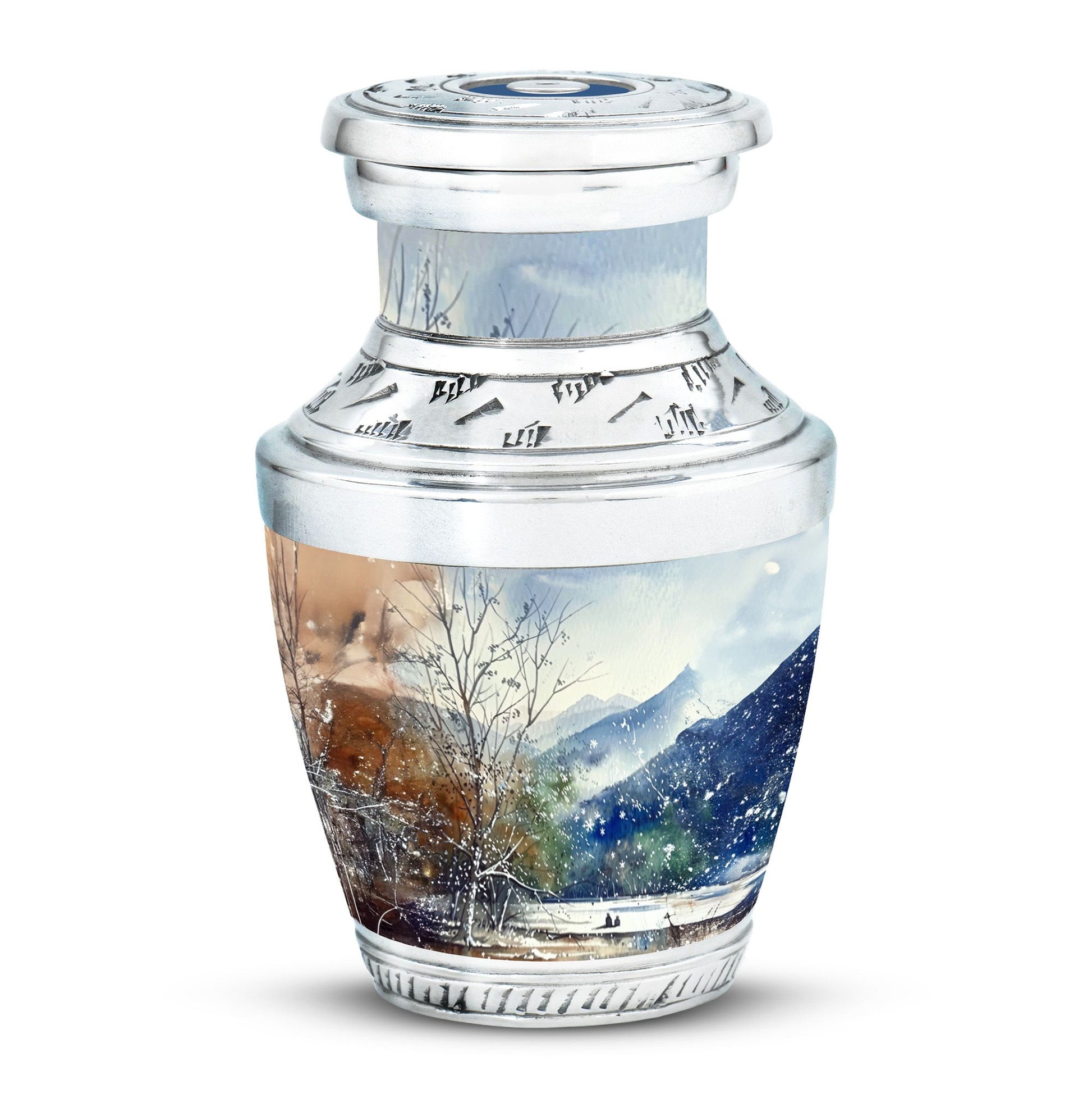 Mountains Urn For Human Remains Funeral, Ashes Memorial Urn