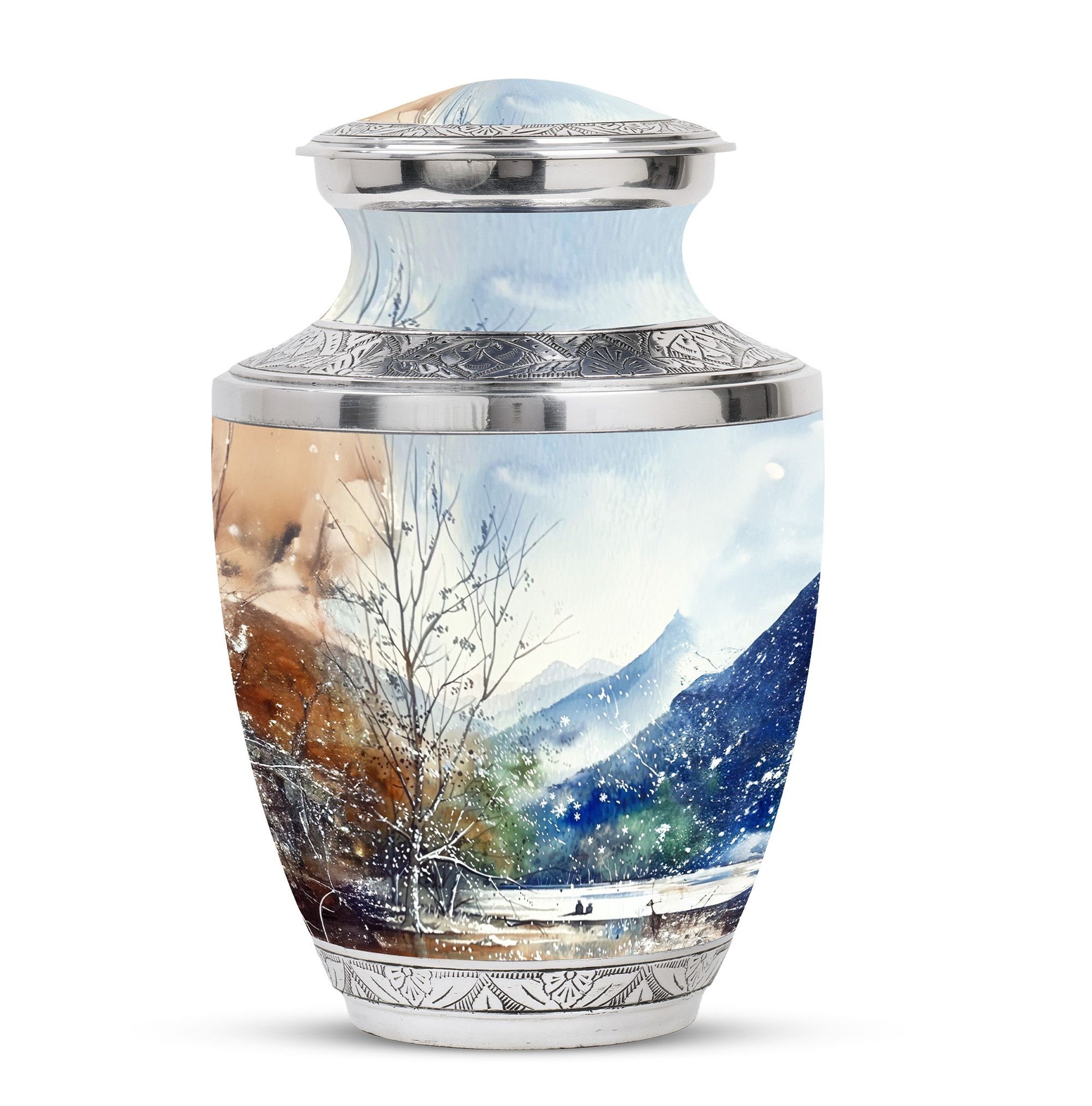 Mountains Urn For Human Remains Funeral, Ashes Memorial Urn