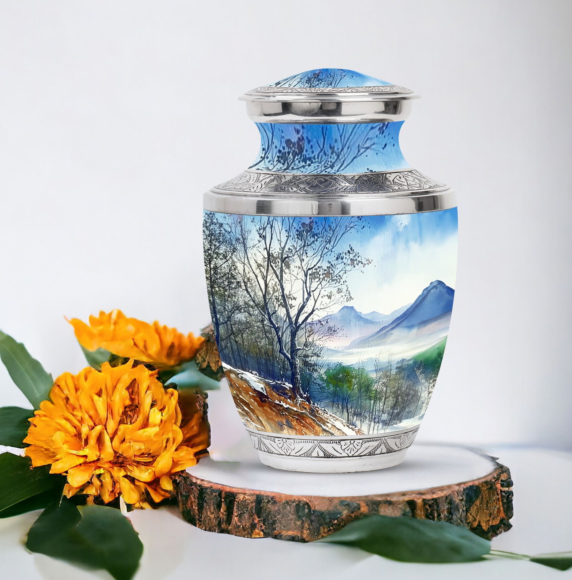 Mountains Urn For Human Ashes Funeral, Ashes Cremation Urn For Ashes