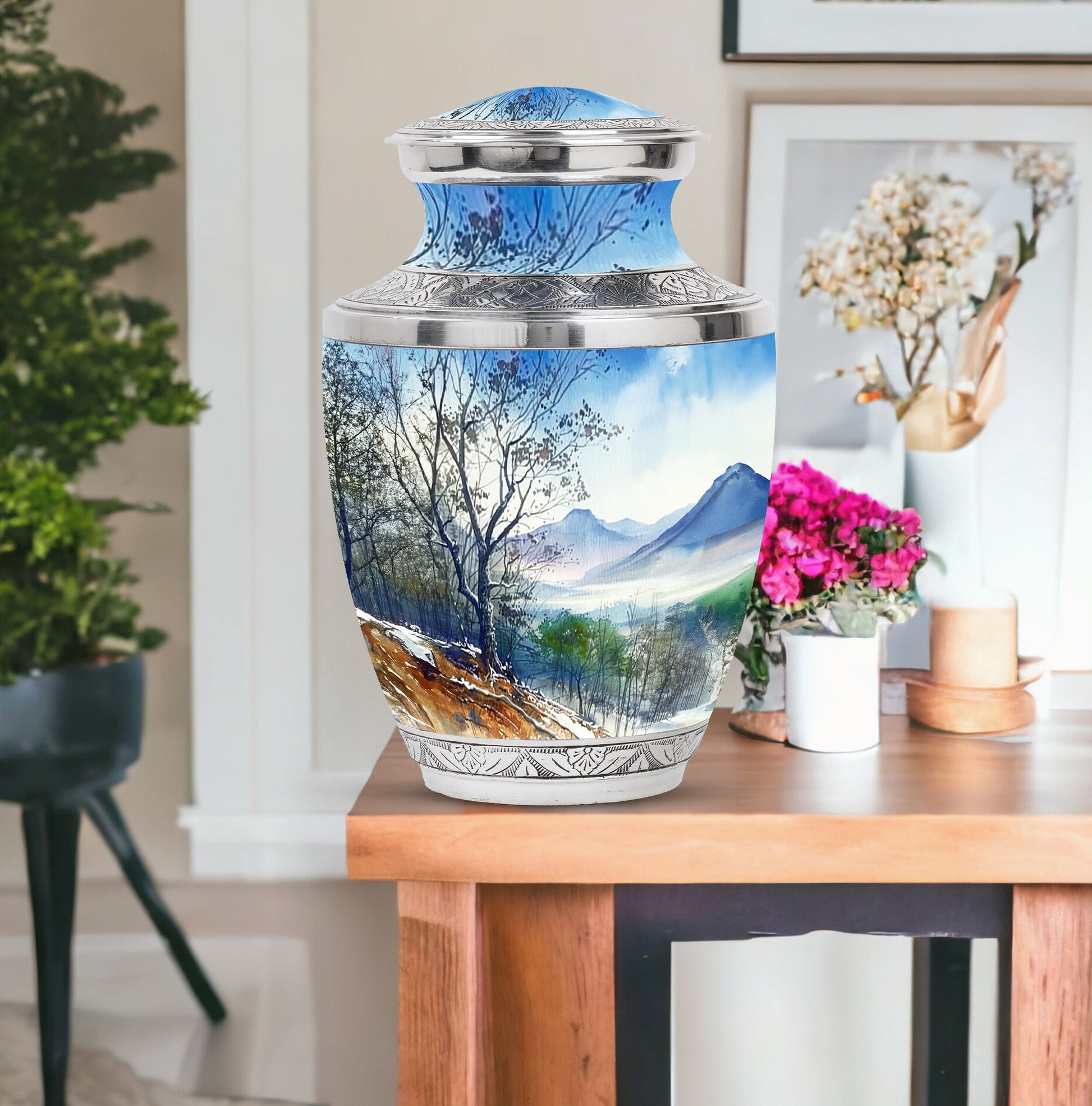 Mountains Urn For Human Ashes Funeral, Ashes Cremation Urn For Ashes