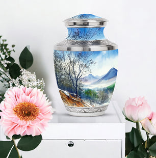 Mountains Urn For Human Ashes Funeral, Ashes Cremation Urn For Ashes