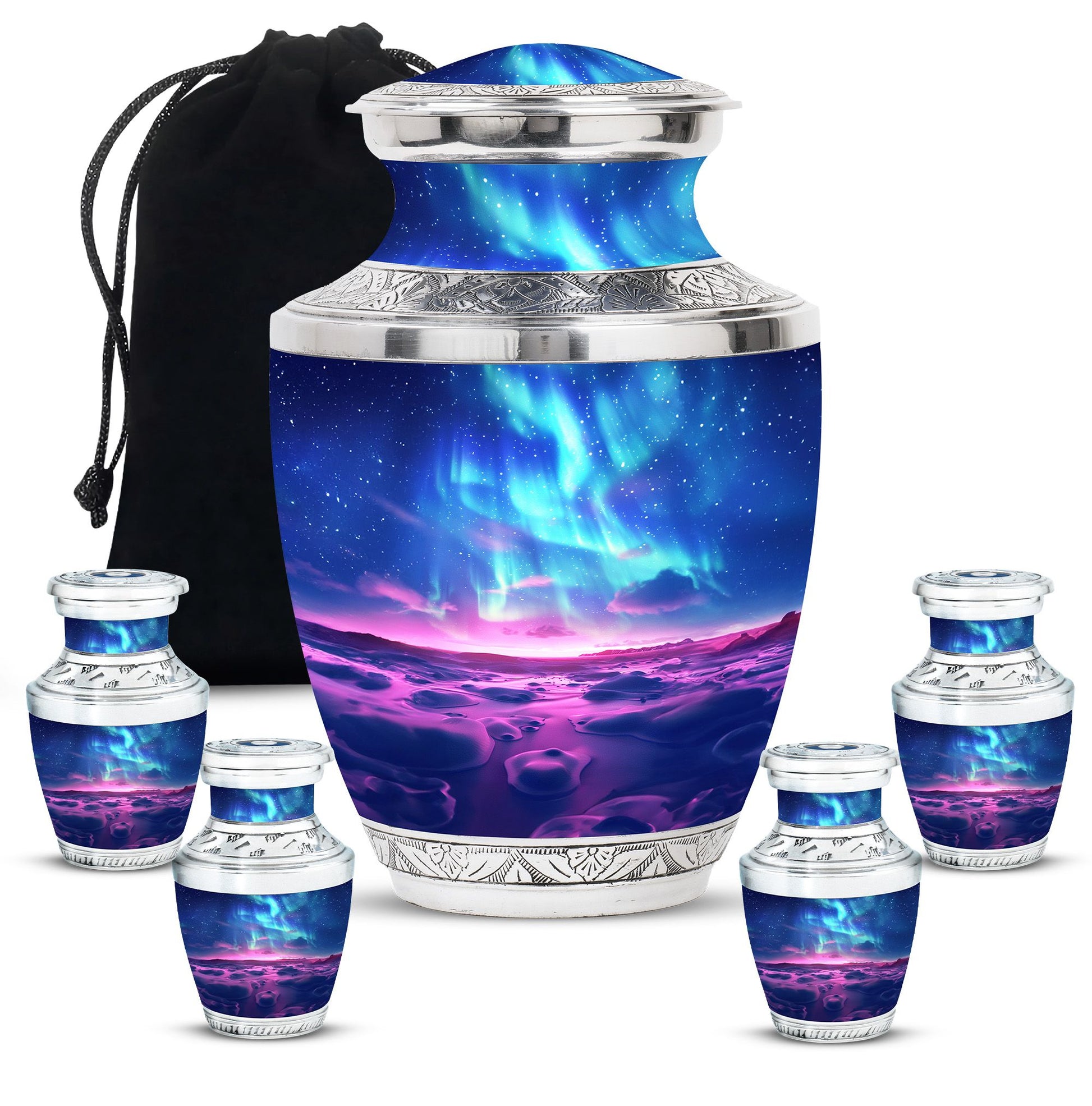 Aurora Borealis Keepsake For Ashes Funeral, Ashes Memorial Urn