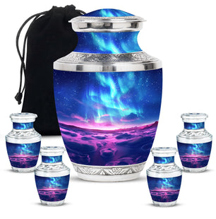 Aurora Borealis Keepsake For Ashes Funeral, Ashes Memorial Urn