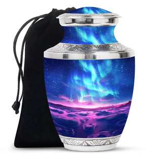 Aurora Borealis Keepsake For Ashes Funeral, Ashes Memorial Urn