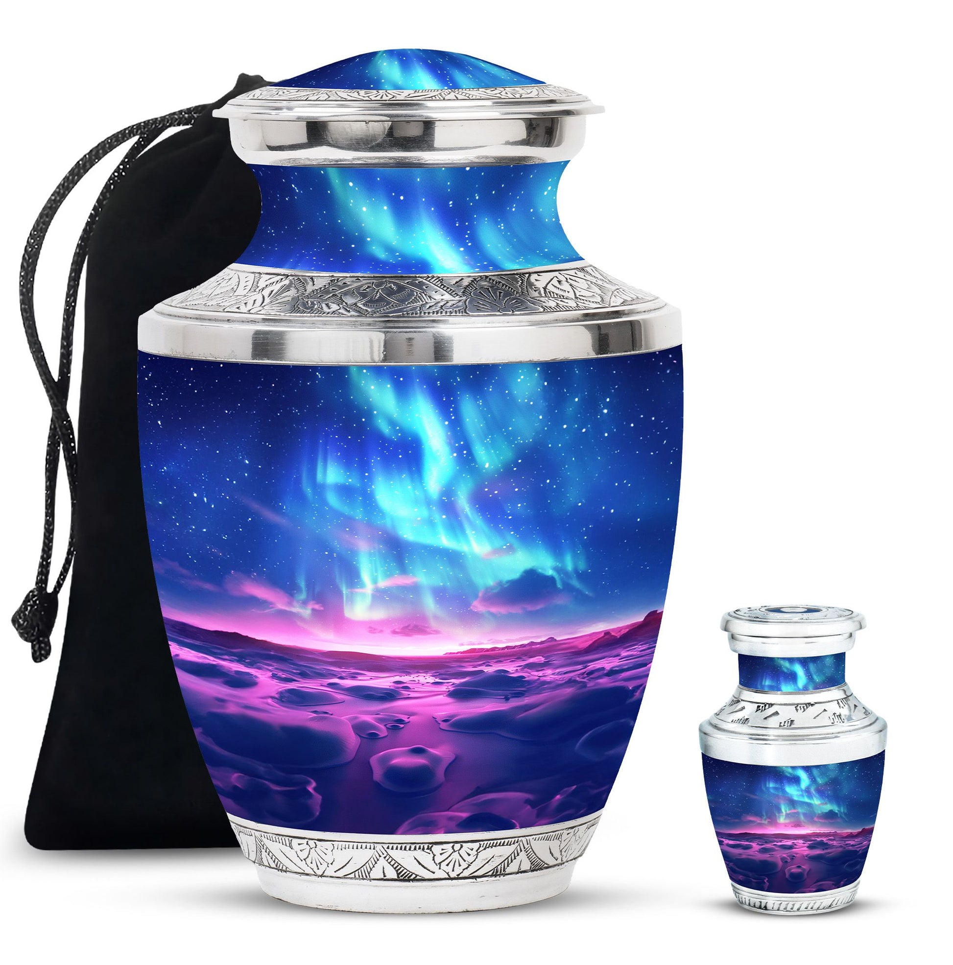 Aurora Borealis Keepsake For Ashes Funeral, Ashes Memorial Urn