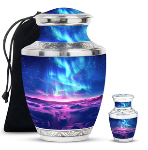 Aurora Borealis Keepsake For Ashes Funeral, Ashes Memorial Urn