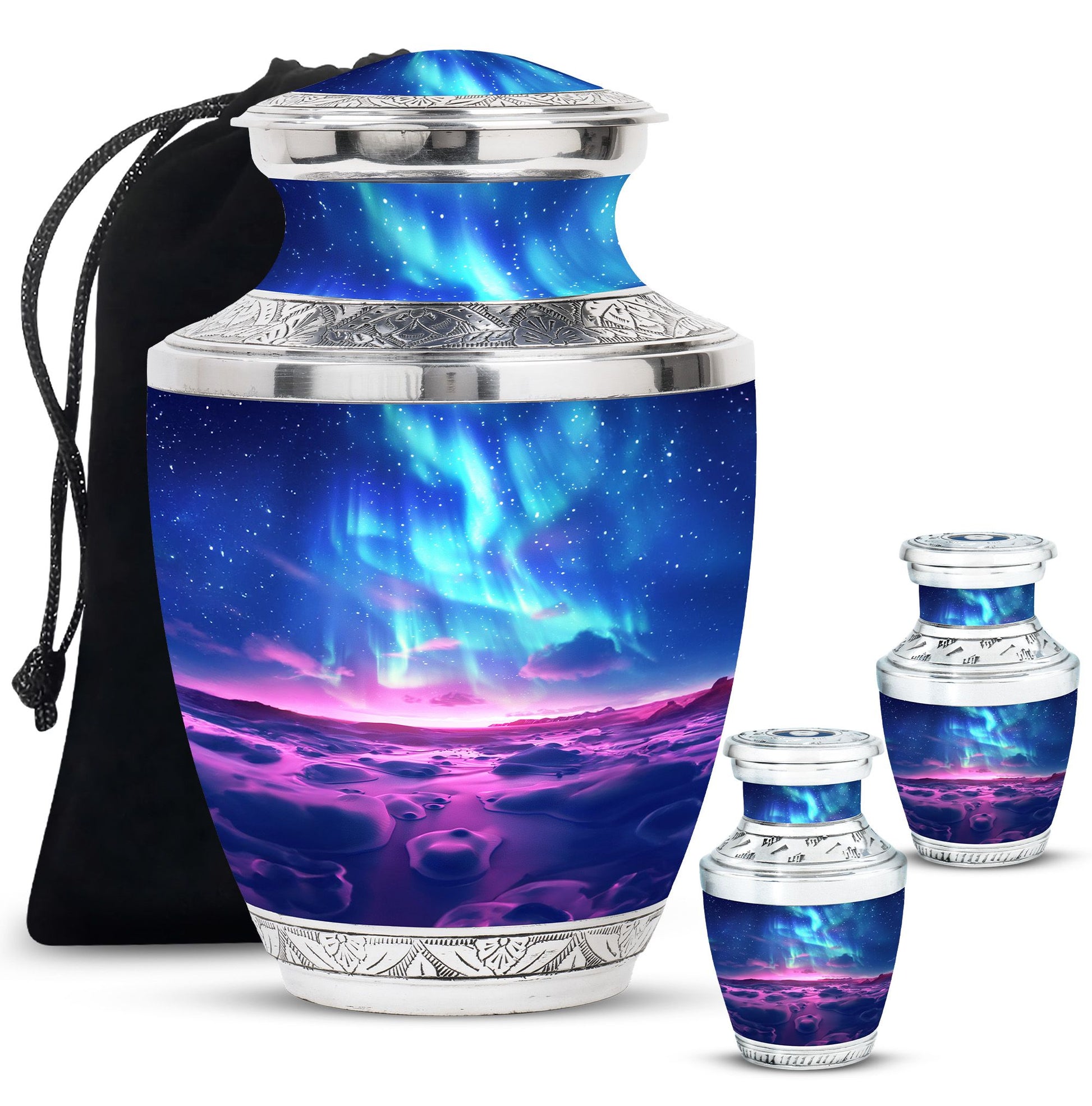 Aurora Borealis Keepsake For Ashes Funeral, Ashes Memorial Urn