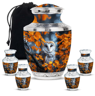 Barn Owl Urn And Keepsakes For Ashes Funeral, Ashes Memorial Urn