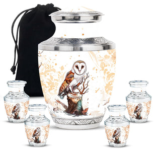 Barn Owl Urn For Human Ashes Women Funeral, Ashes Urn For Ashes