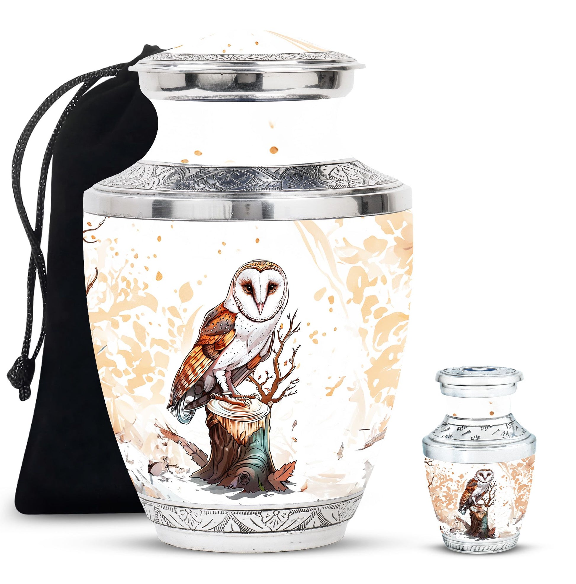 Barn Owl Urn For Human Ashes Women Funeral, Ashes Urn For Ashes