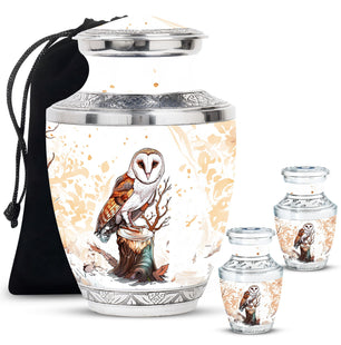 Barn Owl Urn For Human Ashes Women Funeral, Ashes Urn For Ashes