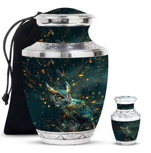 Owl Medium Urns For Human Ashes Funeral, Ashes Memorial Urn