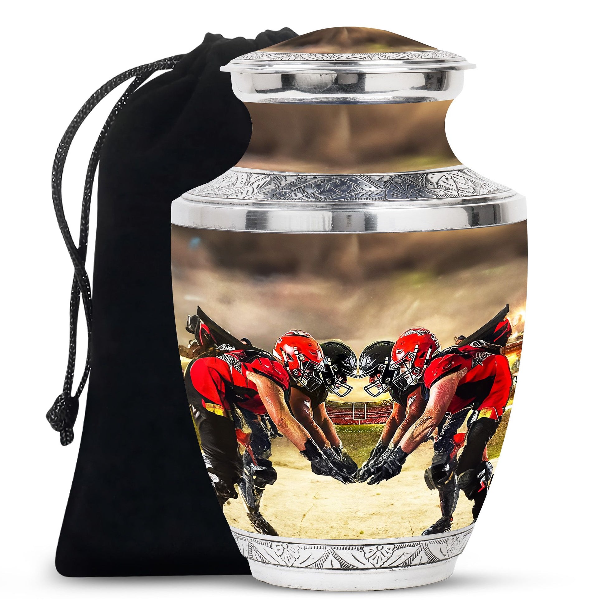 Football Small Urn For Ashes Teardrop, Heart Cremation Urn