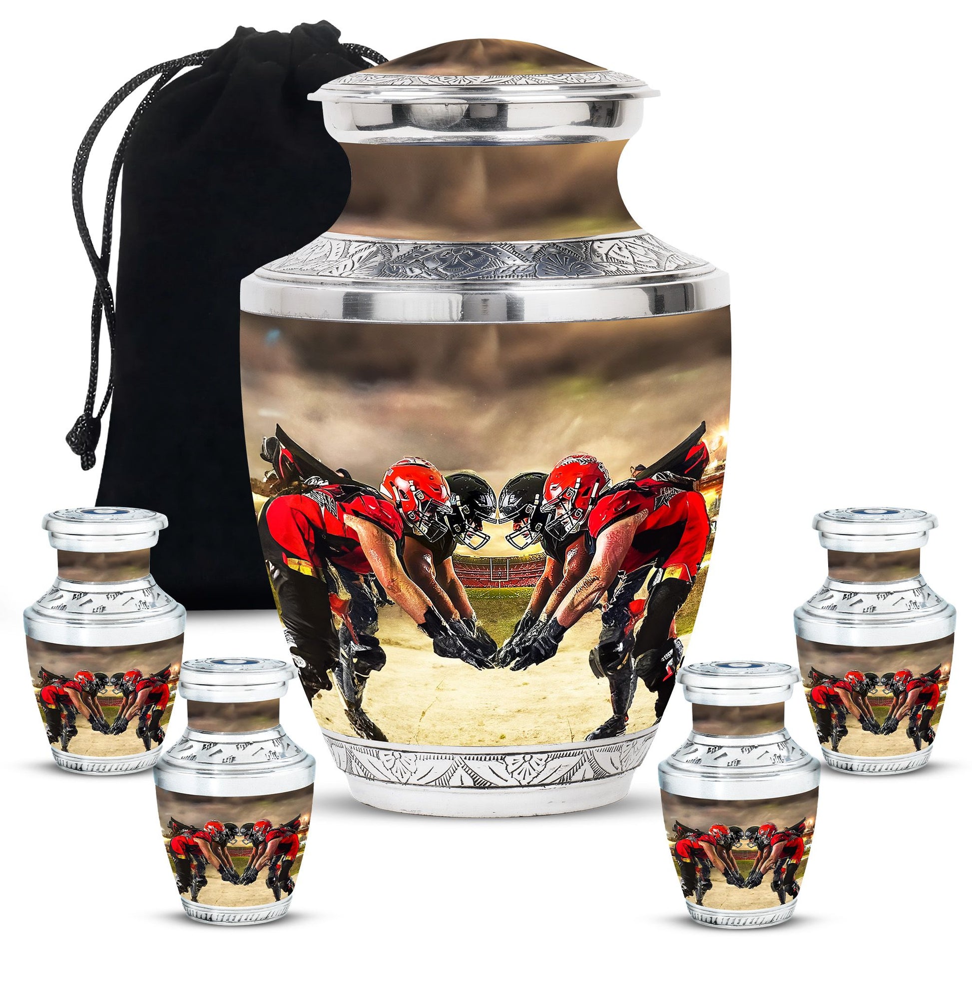 Football Small Urn For Ashes Teardrop, Heart Cremation Urn